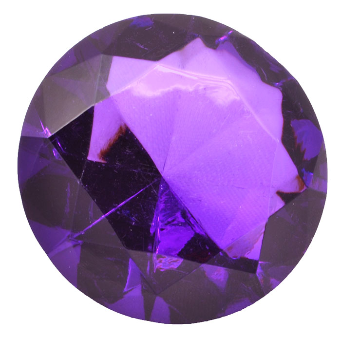 Acrylic Gem 32cm Royal Lilac - Fake Gem Stones Silver Gold