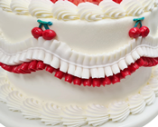 White Fancy Iced Strawberry Cake 