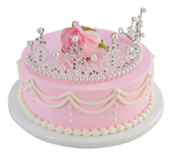 Pink Iced Cake with Silver Crown 