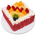 Square Strawberry Cream Gateau 