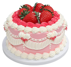 Pink Fancy Iced Strawberry Cake 