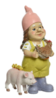 Garden Gnome with Pig & Chicken 