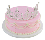 Pink Iced Cake with Silver Crown 