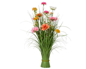 Freestanding Grass with Bright Flowers - 