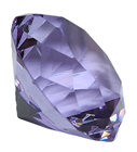 40mm Amethyst Diamond Cut K9 Crystal Glass Gem